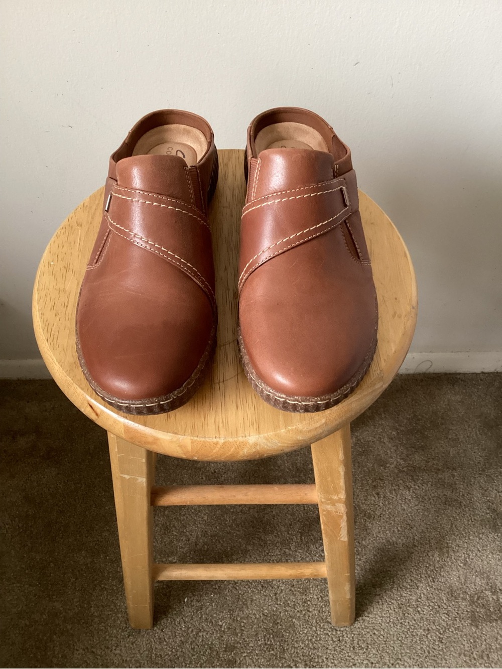 Clark’s Collection Slip-On Leather Clogs in Brown
